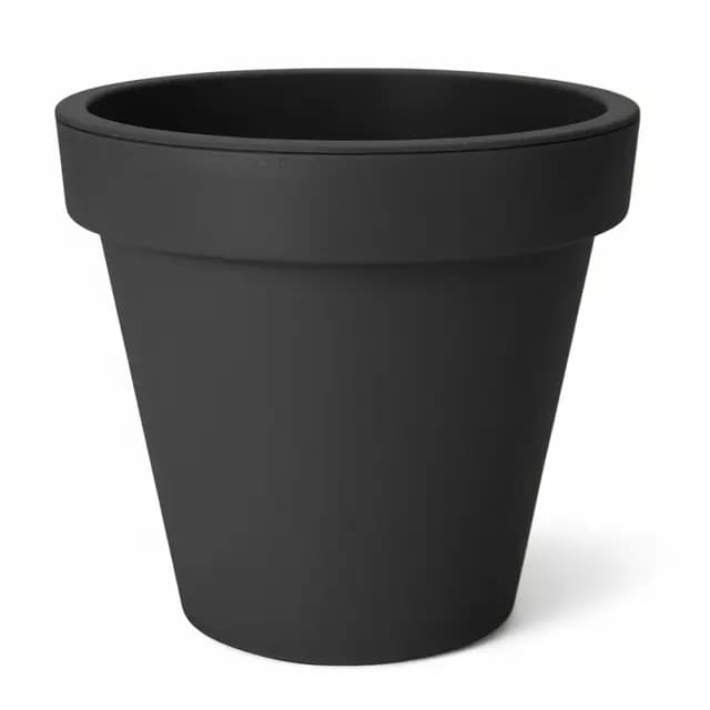 Spetebo Macetero de plástico grande L - 48 cm/antracita - Macetero redondo para exterior e interior - Macetero de jardín, maceta de flores, florero