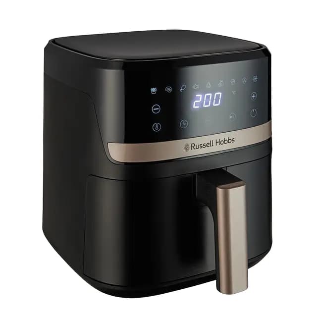 Russell Hobbs freidora de aire, freidora sin aceite de 4.3 l, Air Fryer, 9 programas, máx. 200 °C, Rapid Air, táctil, asar, hornear, grill, accesorios aptos lavavajillas, 1300 W, Satisfry 27610-56