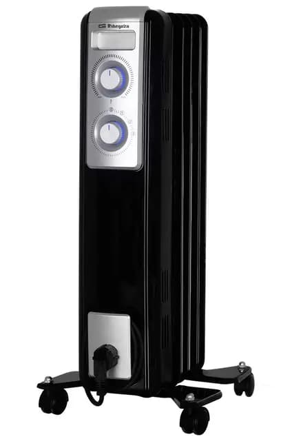 Orbegozo RN 1000 - Radiador de aceite, 5 elementos, 1000 W, luz LED, termostato regulable, recogecables, ruedas pivotantes
