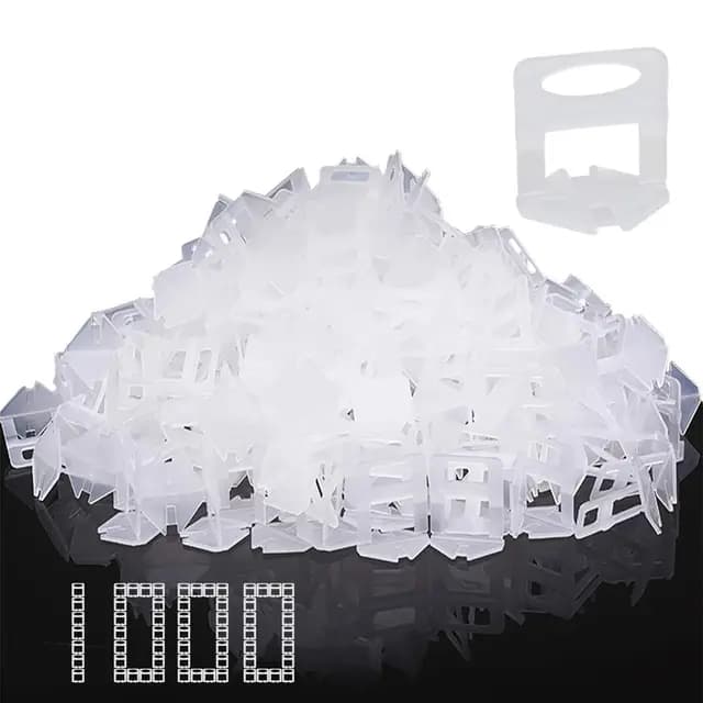 1000 lengüetas estándar de 1,5 mm de ancho, sistema de nivelación de azulejos, ayuda para nivelar azulejos, ancho de junta, ayuda para colocación de azulejos, altura 3-12 mm (1000 pestañas, 1,5 mm)