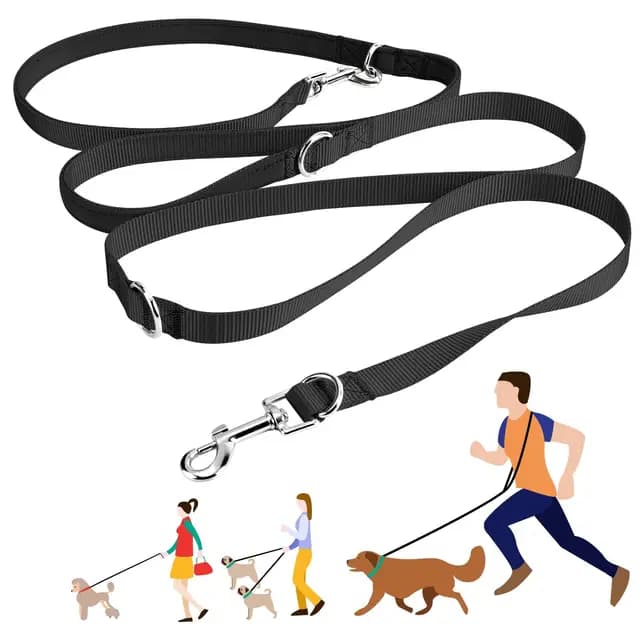 Correa para Perro Oneisall, Manos Libres, Correa para Perro Multifuncional, Correa de Entrenamiento para Correr, Caminar, Correa de Nailon Ajustable Doble para Perros pequeños, medianos o Grandes – Imagen 1