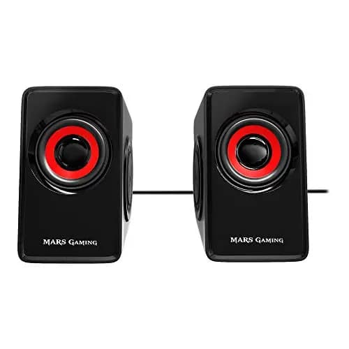 MARSGAMING MS1, altavoces 10W, subwoofer, Jack 3.5mm, Pc/Mac/smartphone/tablet, Negro/Rojo