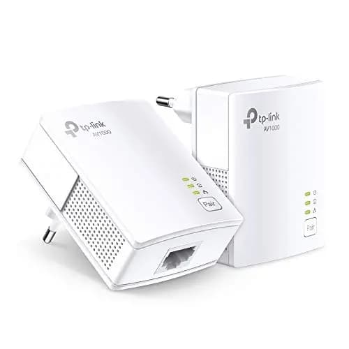 TP-Link TL-PA717 Kit- Powerline AV1000 Red Sin WiFi, Puerto Gigabit, Plug & Play,Modo Ahorro Energía