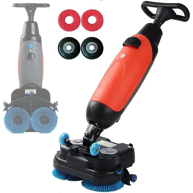 Limpiadora Eléctrica Pisos Inalámbrica Profesional,Fregadora Pulidora Abrillantadora para Terrazo,Ancho Limpieza 43cm, Rendimiento Industrial para Locales Comerciales Red