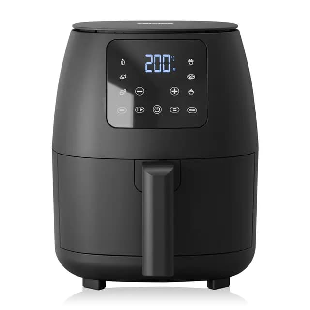 Tristar freidora de aire digital mini - Libre de aceite - 6 programas de cocción - Revestimiento antiadherente - Termostato ajustable - 2L - 1500W - FR-9015