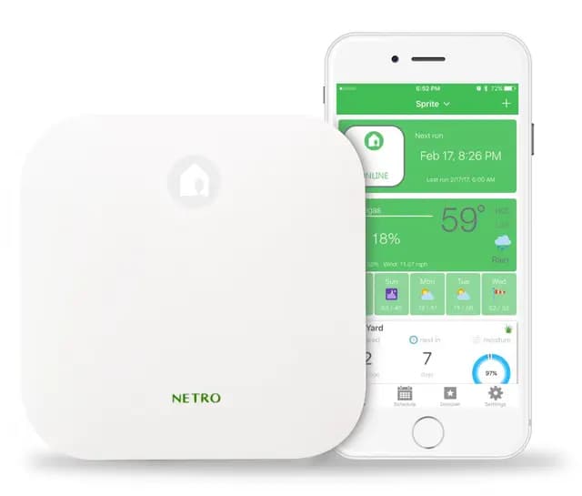 Netro Controlador inteligente de riego, Wifi, Tiempo Aware, acceso remoto, 6 Zona, compatible con Alexa