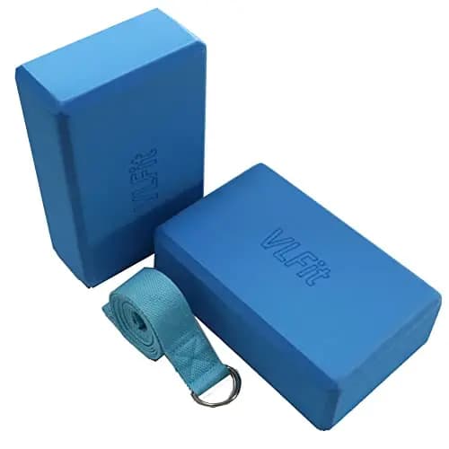 VLFit de 2 bloques de yoga y 1 Correa para Yoga,Bloque De Espuma Eva De Alta Densidad Yoga Block Pilates Accesorios Yoga para Pilates Y Ejercicios De Yoga – Imagen 1