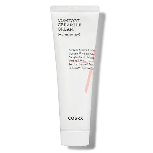 Crema con ceramidas COSRX Balancium Comfort Ceramide Cream, 2,82 oz/80 g | Crema humectante facial calmante y duradera con un 50% de centella asiática para pieles secas | Acabado mate