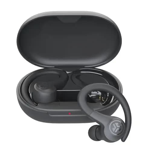 JLab Go Air Sport+ - Auriculares Bluetooth Deportivos, Auriculares Inalambricos Deportivos - 35+ Horas Autonomia, Auricular Deportivo IP55 Resistente al Sudor, Audifonos Inalambricos, Grafito