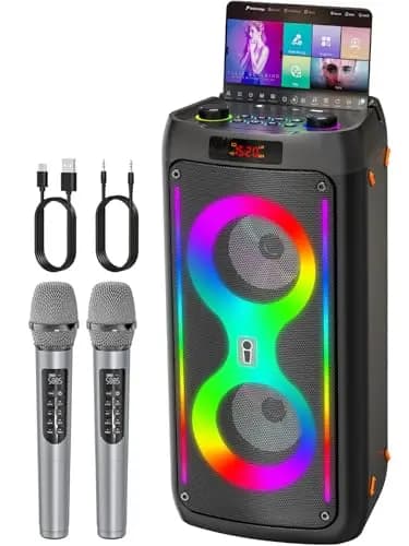 JAPOUCA K71 Altavoz Karaoke Bluetooth con Micrófonos