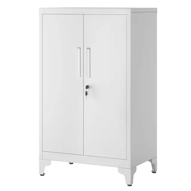 SONGMICS Archivador de Oficina, Armario Multifuncional, 2 Puertas, con Cerradura, Almacenamiento de Acero, para Sala de Estar, Gris Mate OMC012G01