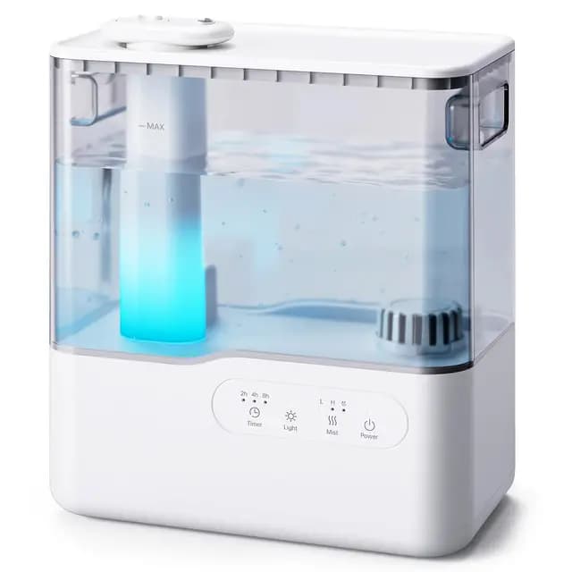AROEVE Humidificador de Aire 5L, Ultrasónico Top-Fill Niebla Fría con Difusor de Aromas, Luz Ambiental, Temporizador, 36H Duración, 25dB Silencioso Humidificador para Hogar, Guardería, Bebés y Plantas