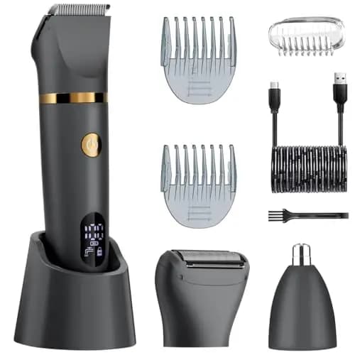 Scttomon Recortador corporal masculino, recortador público esférico, afeitadora de lámina corporal, afeitadora, recortadora de orejas nasales, Pantalla LED impermeable, seca y húmeda