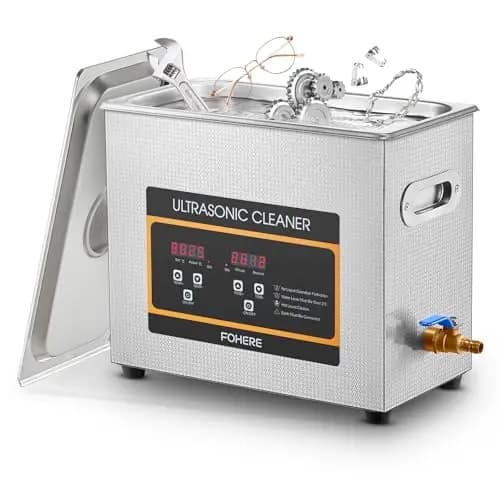 Limpiador de Ultrasonidos con Calentador y Temporizador, Acero Inoxidable, Máquina de Ultrasonidos Limpieza Profesional para Relojes, Placas PCB, Cadenas de Moto, Gafas y Piezas de Auto (6.5L)