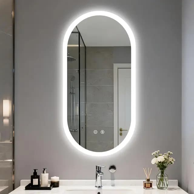 LUVODI Espejo Baño con Luz Led Ovalado 100 x 50 cm Espejos de Baño Antivaho con Luz Retroiluminado Regulable Espejo Moderno Inteligente con 2 Interruptor Tactil Función de Memoria y Impermeable IP66