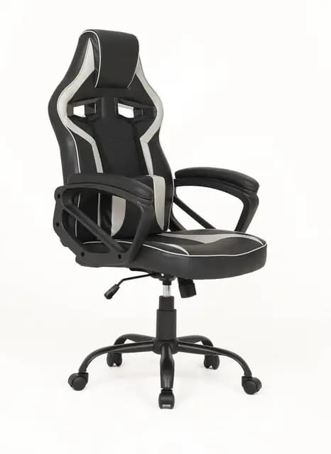 SHIITO | Modelo Marte – Silla Gaming Ergonómica | Confort Total para Largas Sesiones | Diseño Deportivo – Color Negro y Gris – 64,7x115-123,5x67,5 cm