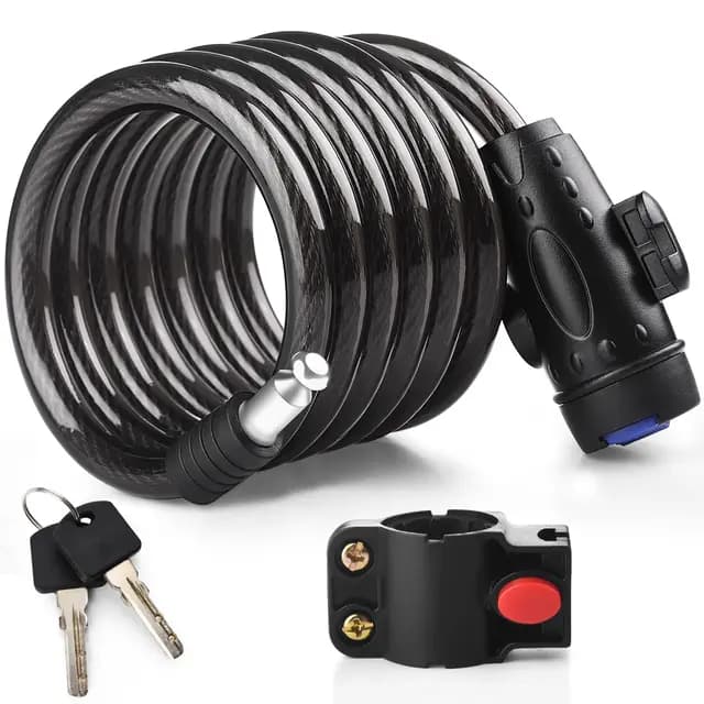Candado de Cable, [120cm/12mm] [Impermeable] Diyife Candado Bicicleta, Largo Candados Antirrobo Bicicletas Seguridad, con 2 Llaves, paraMTB,Scooter, Bici,Monopatín,ecc