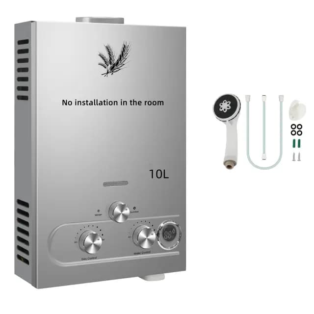 10L Calentador de Agua de Gas GLP Butano y Propano 20KW Calentador de Agua Calentador de Agua LPG Instantáneo Portátil,Modos de Invierno y Verano,para Ducha Al Aire Libre,Baño,Camping