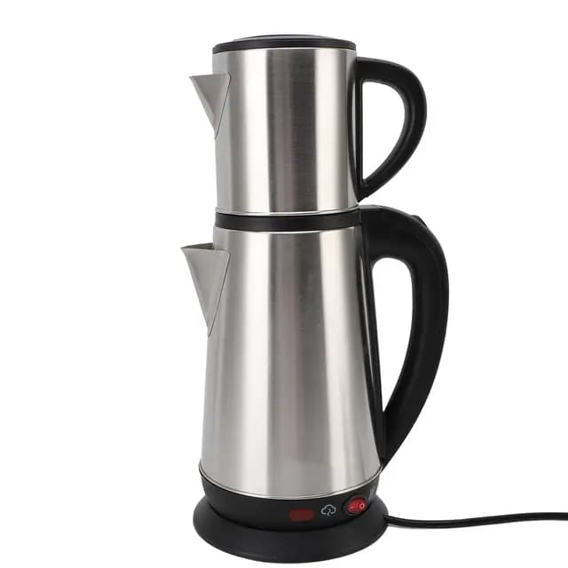 TOPINCN Fabricante de té Turco Eléctrico, Creador de Teteras Turcos Eléctricos 1L y 2L Acero Inoxidable, Fabricante de té de té Negro y té de Hierbas de té Doble e Infusor, Fabricante