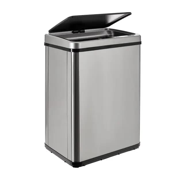 Well Home MOBILIARIO & DECORACIÓN Cubo de Basura Inteligente SIN Patas con Apertura automática y Contacto Manual de 40L, Alto: 55,5 (x35,5x26), Gris.