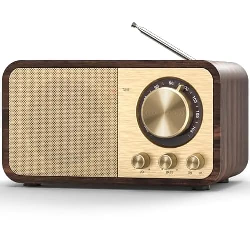 Radios Nostálgicas, FM Radios con Bluetooth, Radio Vintage para Cocina y Dormitorio, Radio con Soporte para Insertar Tarjetas TF, Tomas AUX y USB