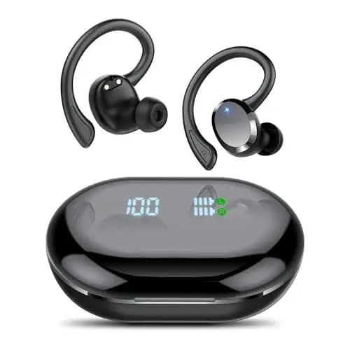 Auriculare Inalámbricos Deportivos, Auriculares Bluetooth 5.4 HiFi Estéreo, Cascos Inalambricos Bluetooth con IP7 Impermeable Dual LED Pantalla, 54H con Cancelacion Ruido ENC, Carga Rápida USB-C