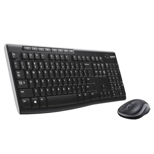 Logitech MK270 Combo Teclado y Ratón Inalámbrico para Windows, 2,4GHz Inalámbrico, Ratón Compacto, 8 Teclas Multimedia y de Acceso Directo, 2 años de batería, PC, PC Portátil, QWERTY Español - Negro