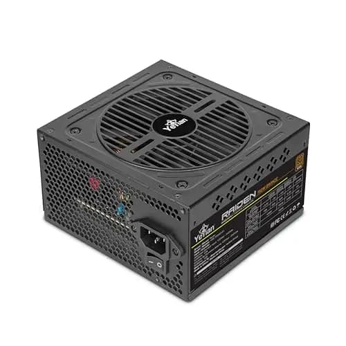 YEYIAN Raiden 750W Fuente de Alimentación No Modular PC 80+ Bronce | PCIE 6+2 | ATX 12V Ver 2.3 | 80 Plus Bronze | Cables Planos | Ventilador 120mm | PC Gaming Compatible Intel Nvidia AMD (Negro)