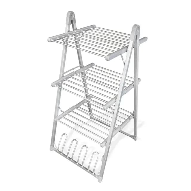InnovaGoods® Tendedero Eléctrico Plegable Verayer, 30 Barras Calefactadas, 300W, tendedero Capacidad 2 pares zapatillas, Secado Rápido, Bajo consumo, Firme sujeción, Ahorra Espacio, Medida 66x135x73cm