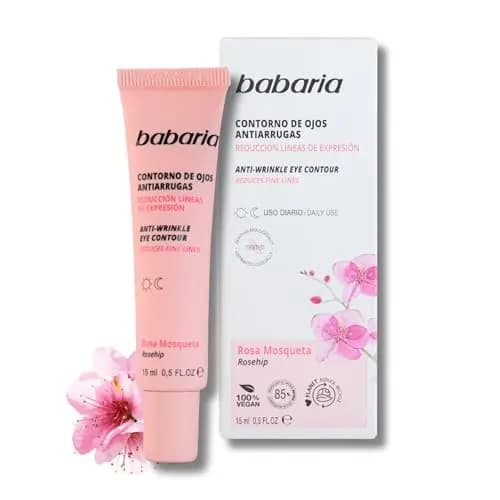 Babaria - Contorno De Ojos Antiarrugas Mujer Y Hombre Con Rosa Mosqueta | Serum facial 15ml | Crema Ojeras Y Bolsas Con Rosa Mosqueta | Contorno Ojos Antiarrugas Aislante
