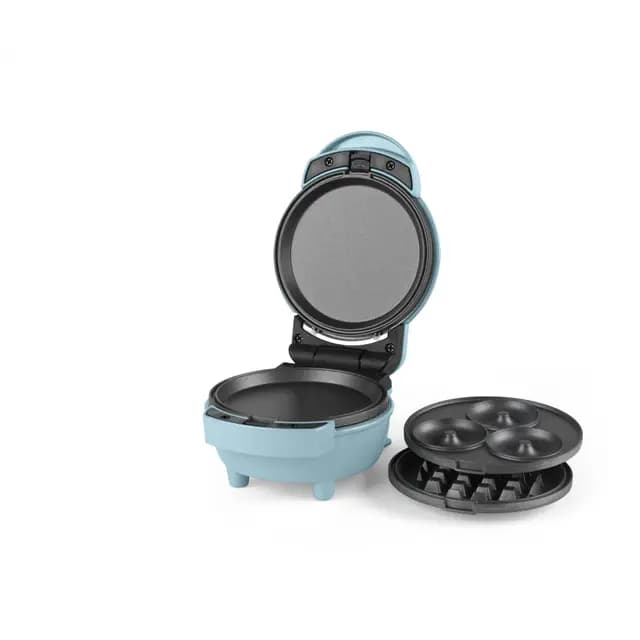 Giles & Posner 3 en 1 Mini-Bites Maker - Placas de cocina antiadherentes, máquina de donuts, waffles y pancakes, tiempo de pre-calentamiento de 3 minutos, luces indicadoras de listo, 400W