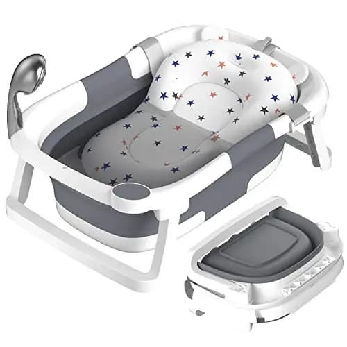 RABB 1ST Bañera Plegable Portátil para Bebé Gris