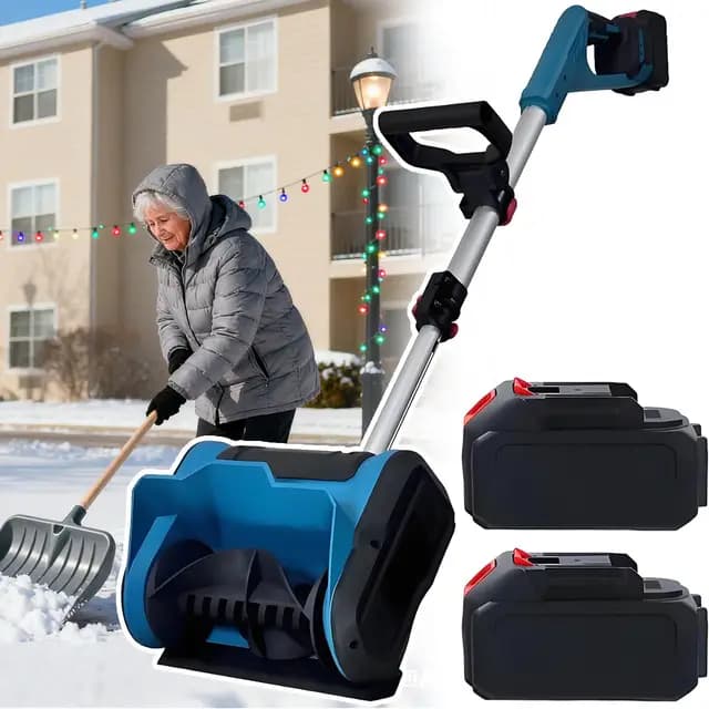 Quitanieves Inalámbrico De 21 V, Recargable A Batería: Limpia Caminos De 31 Cm Y Nieve De 15 Cm De Profundidad. Soplador De Nieve Eléctrico De 2800 RPM. Fácil De Guardar
