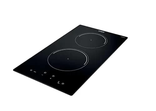Candy CI32CBB Placa Inducción Dominó, 2 Zonas, 30 CM, 9 Niveles de Potencia, 3,5KW, Mandos Centrales, Indicador de Calor, Bloqueo Infantil, Alerta Sobrecalentamiento y Derrames, Negro
