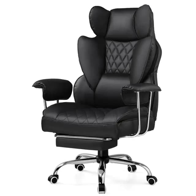 GTPLAYER Silla Gaming Silla Gamer Ergonómicas Reclinables con Reposapiés Silla Ordenador Altura Regulable Silla Oficina para Trabajar (Negro)
