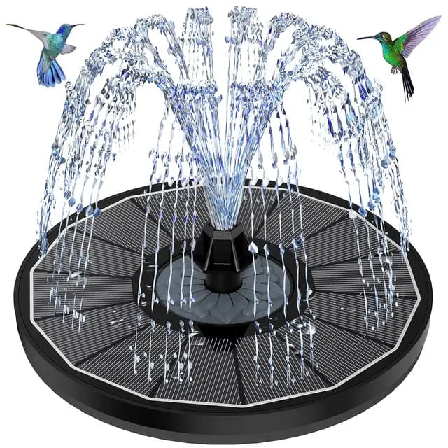 SZMP Fuente Solar Bomba 3.5W Fuente de Jardín Vidrio Solar Panel, 2026 Nuevo Bomba de Agua Solar con 8 Noquillas & 4 Fijadores, Ideal para Estanque de Jardín Fuente, Baño de pájaros, Piscina, Exterior