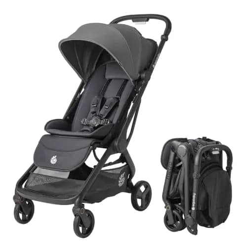 Silla de paseo Ergobaby Metro 3 con función reclinable, apta desde el nacimiento hasta los 22 kg (0-4 años), Plegable, compatible con silla de coche, con asiento ergonómico, Graphite Grey