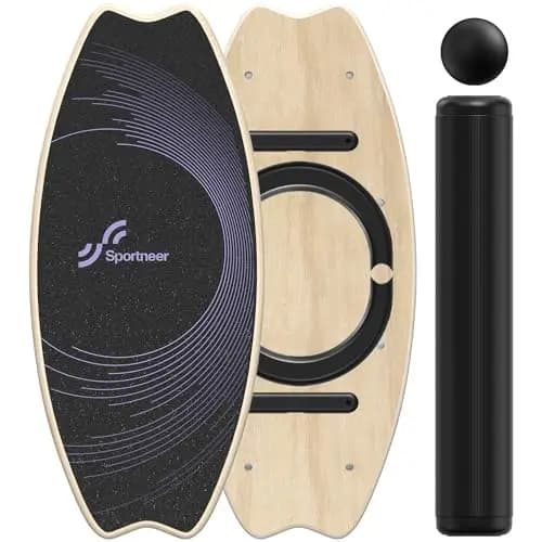 Sportneer - Tabla de equilibrio de madera, monopatín de interior y tabla de equilibrio para niños y adultos