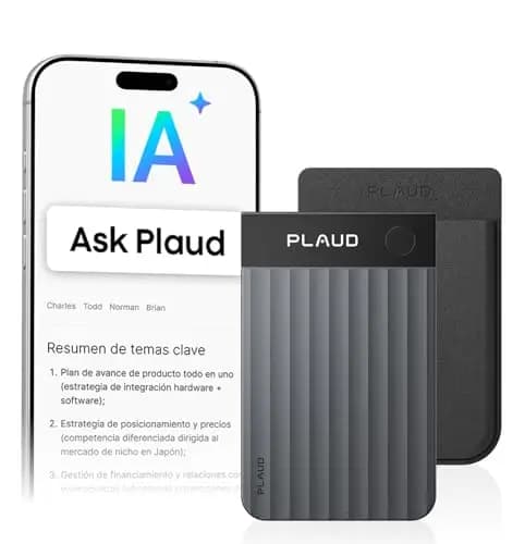 Plaud Note Pro Grabadora de Voz AI con Funda Transcripción IA Resúmenes Multidimensionales Grabación Dual Inteligente hasta 50 Horas Reuniones Llamadas Entrevistas Charlas Clases Teams