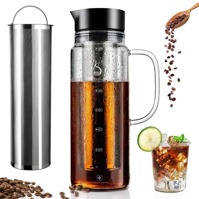 SAMBANGAN Cold Brew Coffee Maker Cafetera Fria Iced Prepara café Frio o té Coffee Pot Bottle (1500ml)