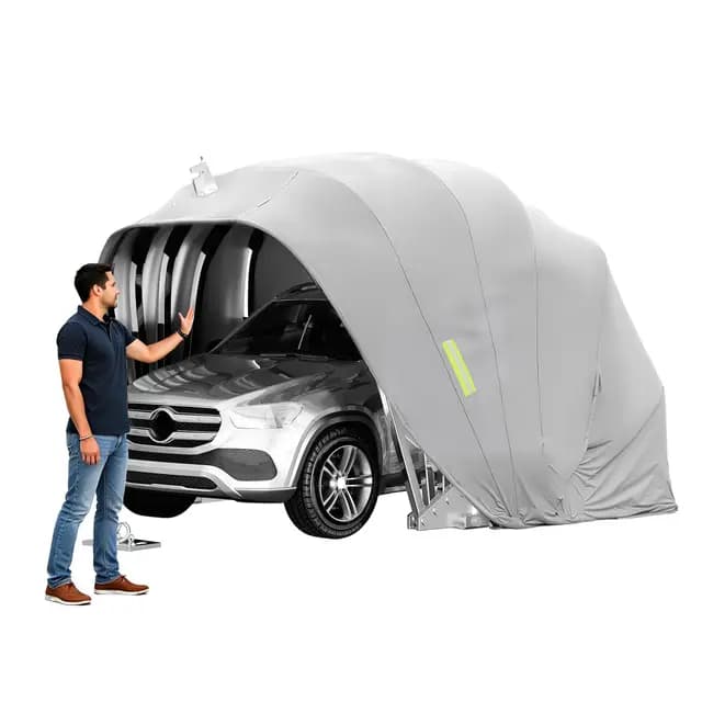 Retráctil Refugio para Vehículos, Cochera Plegable para Exteriores, Toldo para Automóvil Resistente para Todas Las Estaciones Impermeable y a Prueba de Viento para Patios, Berlina