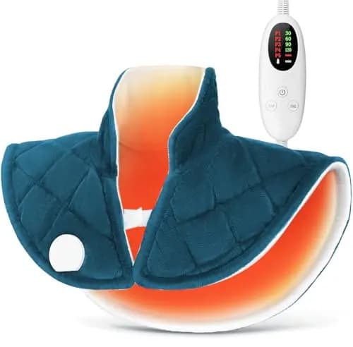 Almohadilla Térmica Cuello con Calentamiento Rápido, Temperatura Ajustable (40-60°C), Uso para Cuello, Hombros y Espalda, Apagado Automático y Lavable a Máquina, 55x45
