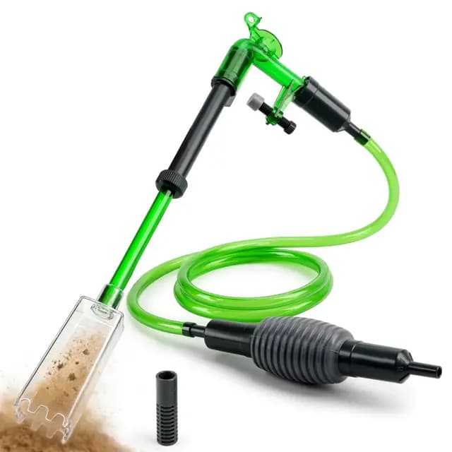 NICREW 2 en 1 Cambiador de Agua para Acuarios, Aspiradora Sifonador con Sifón y Limpiador de Grava, Limpiador de Fondo para Acuario, Accesorio de Mantenimiento