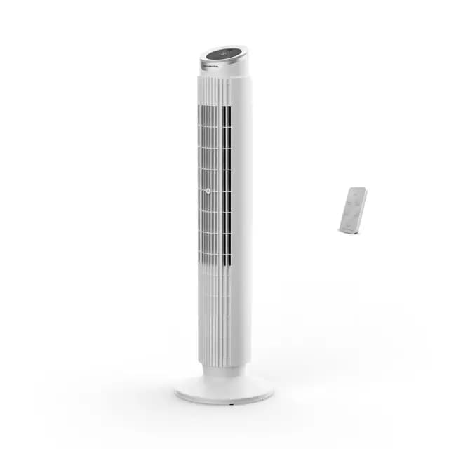 Rowenta Eole Silence Force, ventilador de torre, 1900 m³/h, hasta 10 m/s, silencioso (22 dB(A)), motor Effitech, 8 velocidades, 4 modos, oscilación de 90°, mando a distancia, VU7025F0.