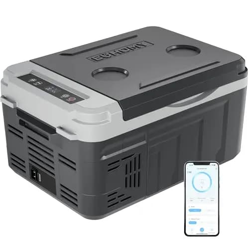 EUHOMY Nevera portátil para compresor de 10 L (-20 °C ~ 20 °C), CC 12/24 V CA 230 V, compresor portátil con control de aplicación, enfriamiento rápido de 15 minutos, modos ECO/MAX