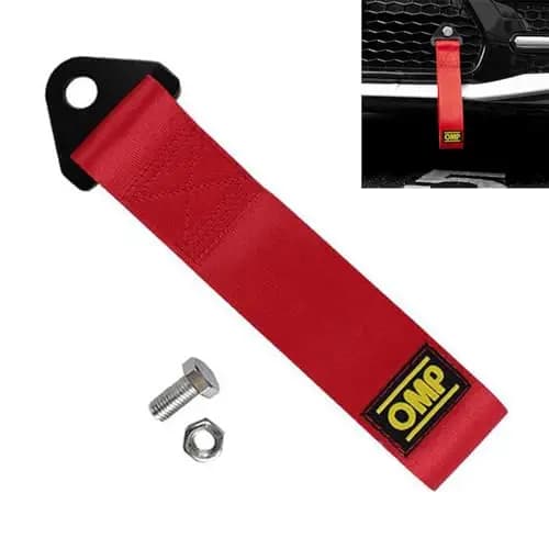 Racing Auto Anhänger Seil,Cuerda de Tracción de Carreras,Correa de Remolque de Coche,Cuerda de Nailon,Correa de Remolque Universal para Coche,para Parachoques Delantero y Trasero 1 Pzs Rojo Tokaneit