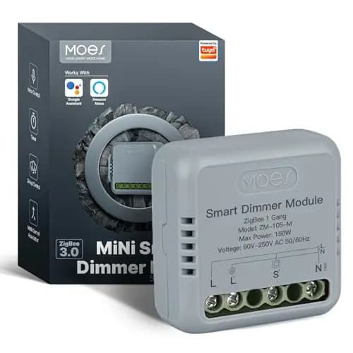 MOES Interruptor Inteligente Mini,Zigbee Módulo Regulador de Luz,Atenuador Temporizador Compatible con Alexa,Google Assistant,Requiere Zigbee HUB – Imagen 1