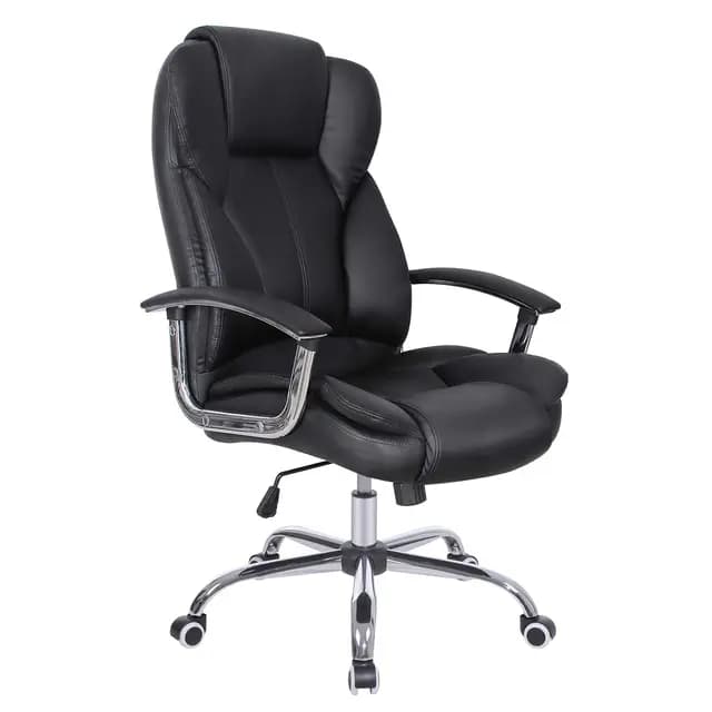 SONGMICS Silla de Oficina, Silla de Escritorio, Silla de Juego con Reposabrazos, Silla de Ordenador, Silla Ejecutiva, Altura Ajustable , para Estudio, Negro Tinta OBG57B