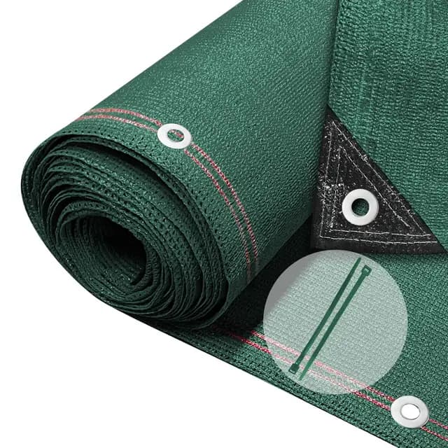 VOUNOT® Malla Sombreo y Ocultación 1.5×10m, Valla Privacidad 230 g/m² HDPE Protección UV, Red de Sombra con Bridas, para Jardín, Huerto, Balcón, Verde