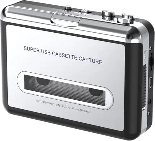 Reproductor de casete – Grabador portátil con auriculares – Convierte cintas de audio en MP3 digital, compatible con ordenador portátil/PC/Mac, para entretenimiento, viajes, deportes ligeros (plata)